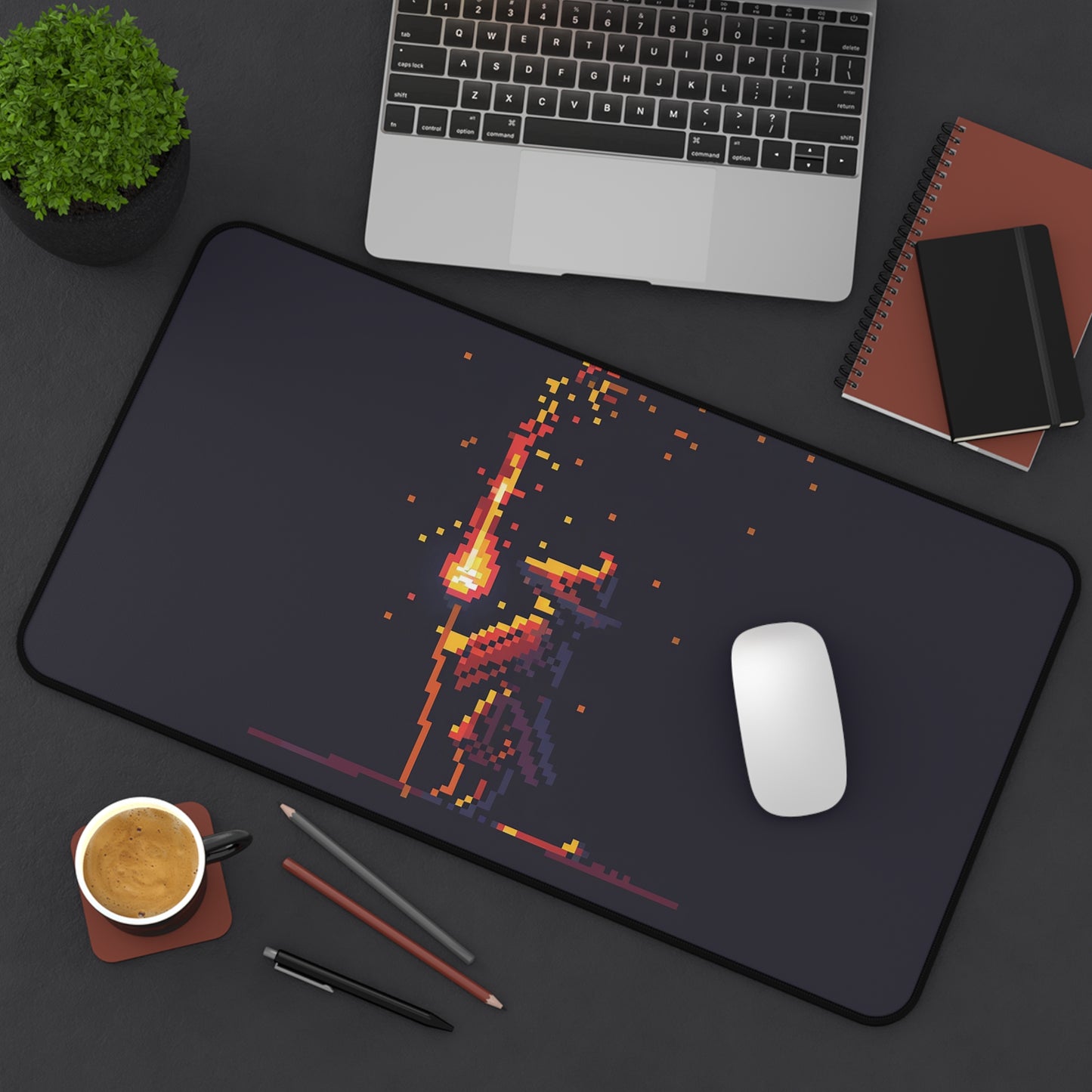 Pixel Art Wizard Desk Mat | Gaming Mouse Pad | Neoprene | Anti-Slip | 3 Sizes Available