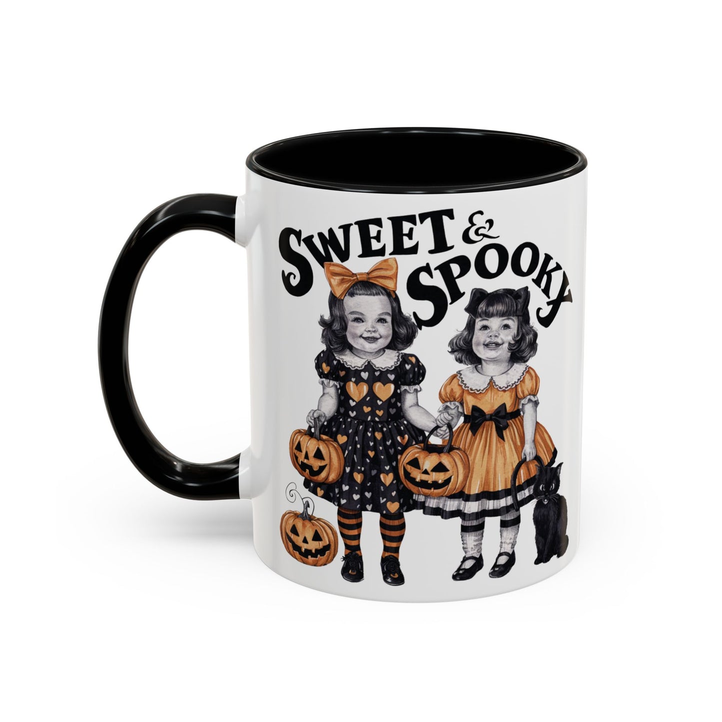 Sweet & Spooky Halloween Mug | Vintage Doll and Pumpkin Design | Cute Halloween Coffee Mug | Fall Drinkware | Trick or Treat Gift