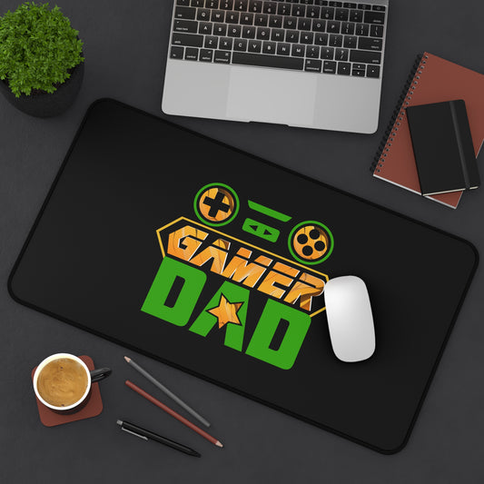 Gamer Dad Desk Mat - Customizable Neoprene Anti-Slip Mouse Pad - Fun Office Decor for Dads - Available in 3 Sizes Daddy Gifts Fathers Day