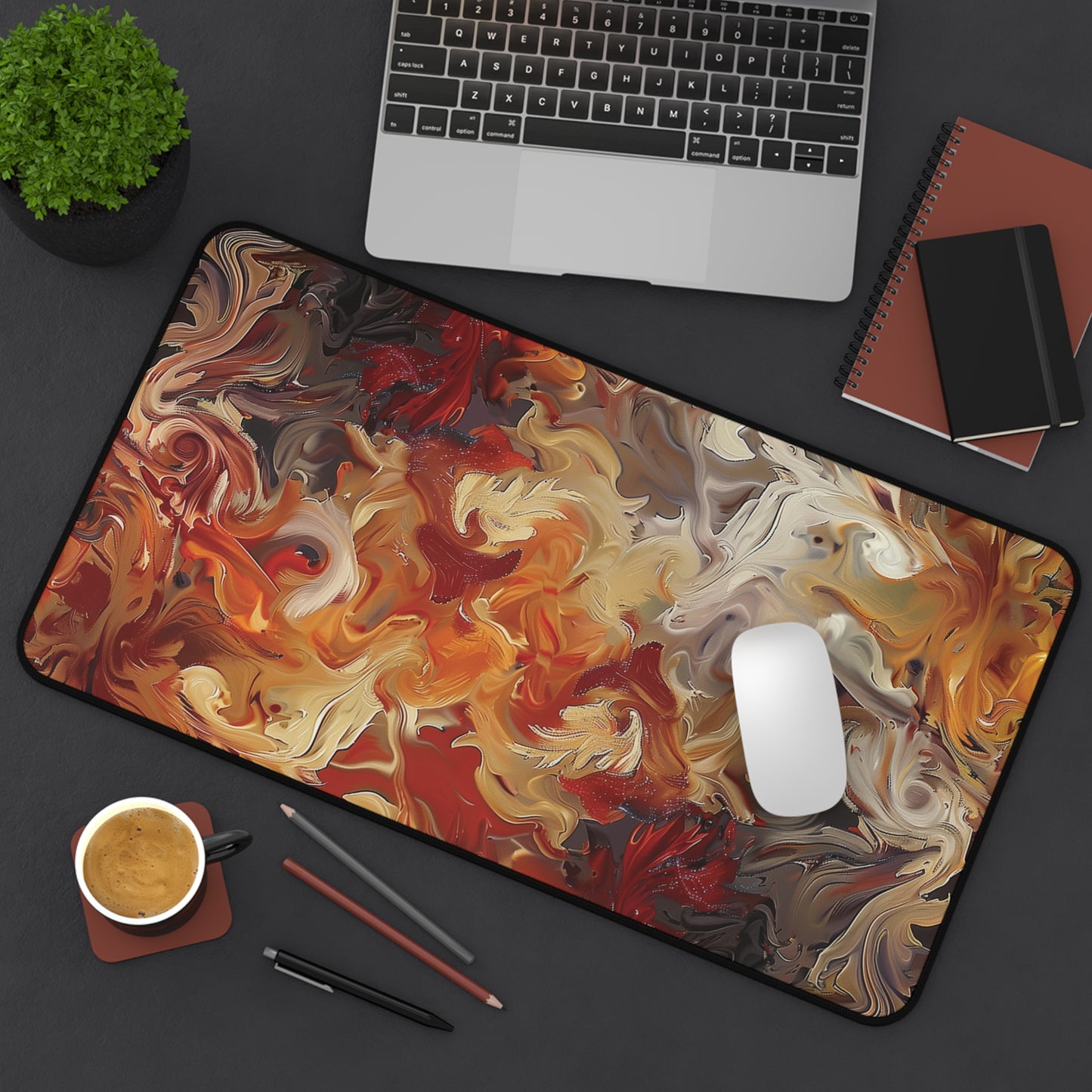 Abstract Flames Desk Mat | Gaming Mouse Pad | Neoprene | Anti-Slip | 3 Sizes Available