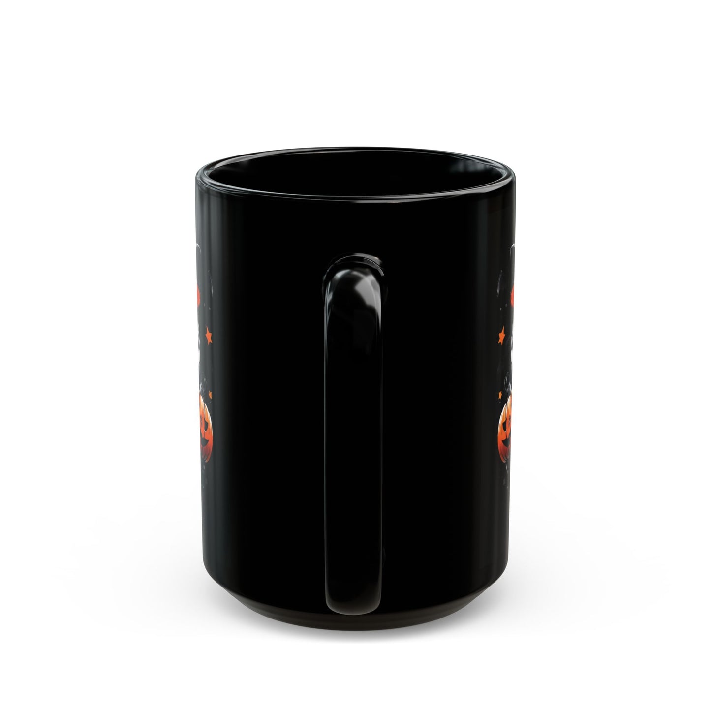 Halloween Ghost Mug - Cute Spooky Coffee Mug - Black Ceramic Cup with Ghost Design - Fun Halloween Gift