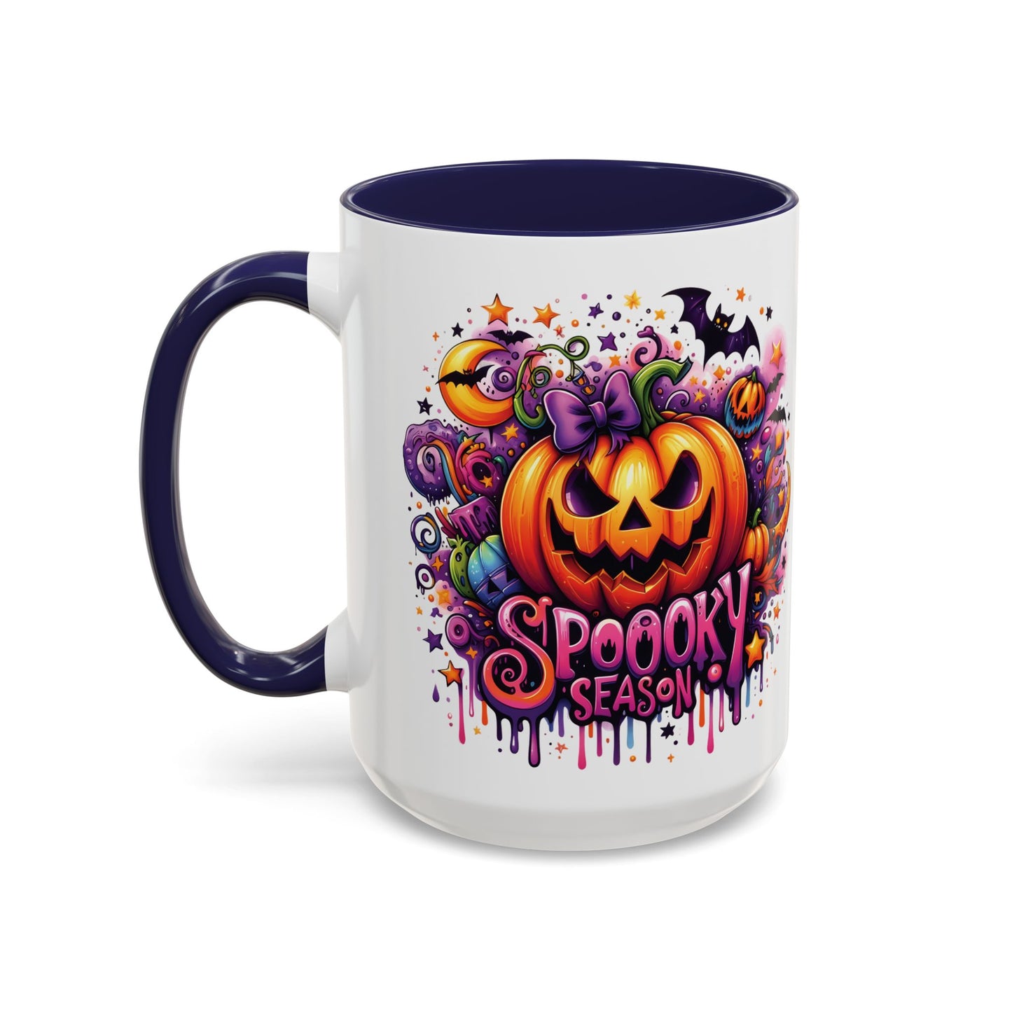 Spooky Season Halloween Mug | Colorful Jack-O'-Lantern Design | 11oz and 15oz Ceramic Coffee Cup