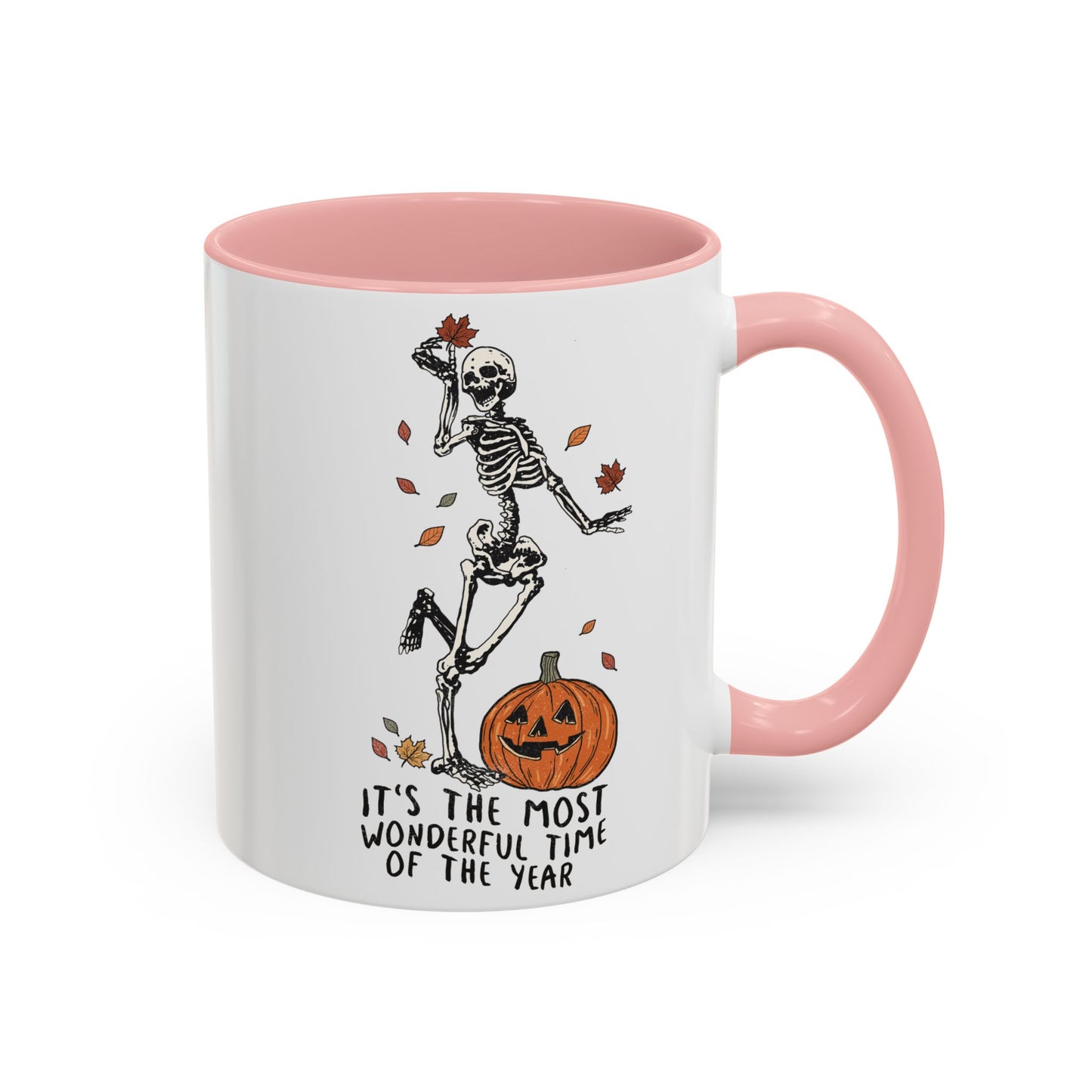 Most Wonderful Time of the Year Skeleton Mug | Funny Halloween Coffee Mug | Jack-o-Lantern Fall Drinkware | Spooky Season Gift