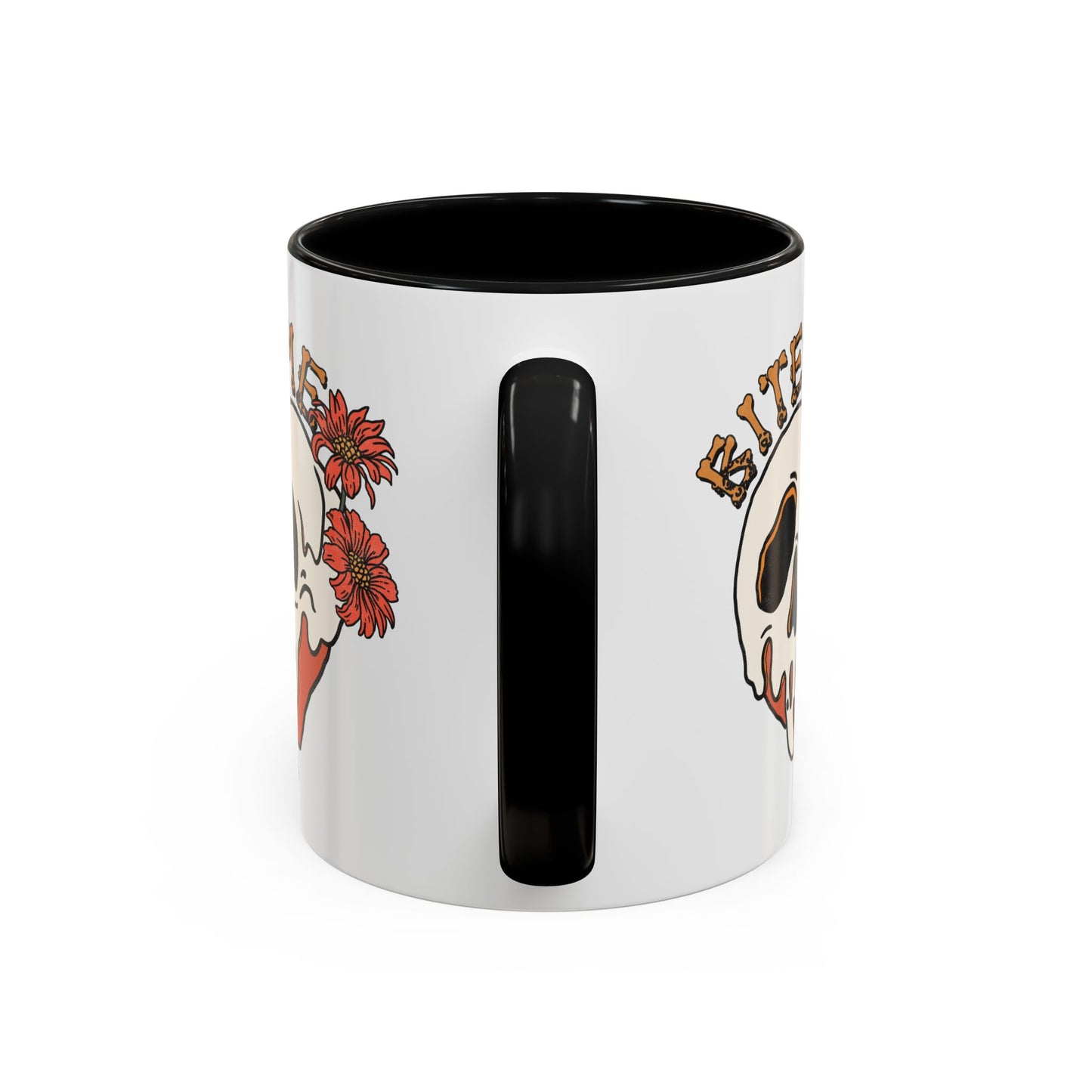 Bite Me Halloween Mug | Poison Apple Skull Design | Spooky Coffee Mug | Fall Drinkware | Gothic Gift Idea