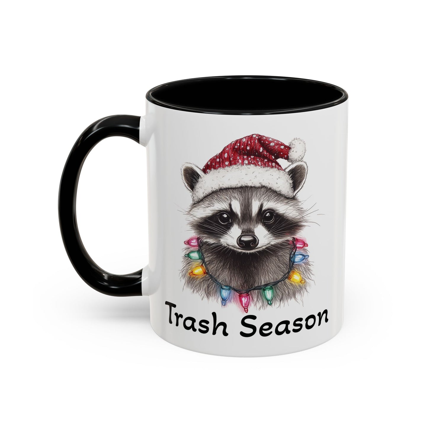 Trash Season Cute Racoon Ceramic Mug - Funny Christmas Raccoon Design - Perfect for Holiday Humor