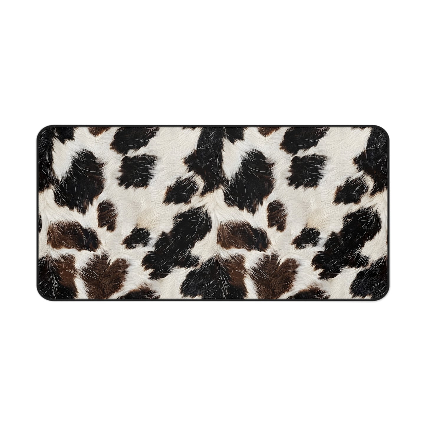 Cow Print Desk Mat - Customizable Neoprene Anti-Slip Mouse Pad - Rustic Office Decor - Available in 3 Sizes - Farmhouse Chic Desk Accessory