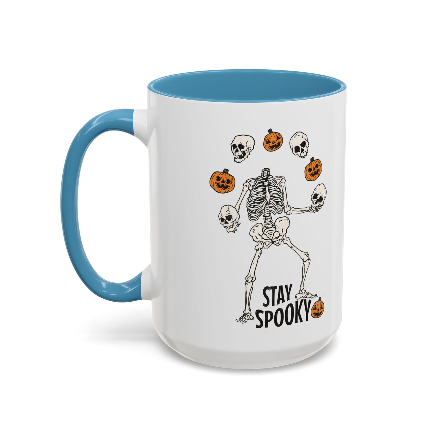 Stay Spooky Halloween Mug | Juggling Skeleton Design | Funny Halloween Coffee Mug | Fall Drinkware