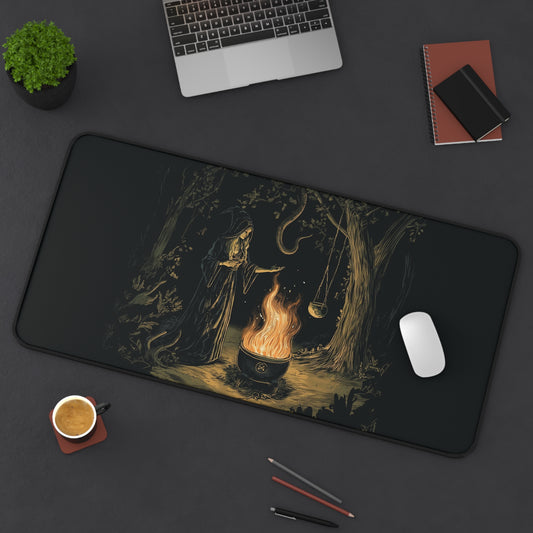 Witch's Cauldron Desk Mat | Neoprene Mouse Pad | Gaming Desk Mat | Anti-Slip | 3 Sizes Available