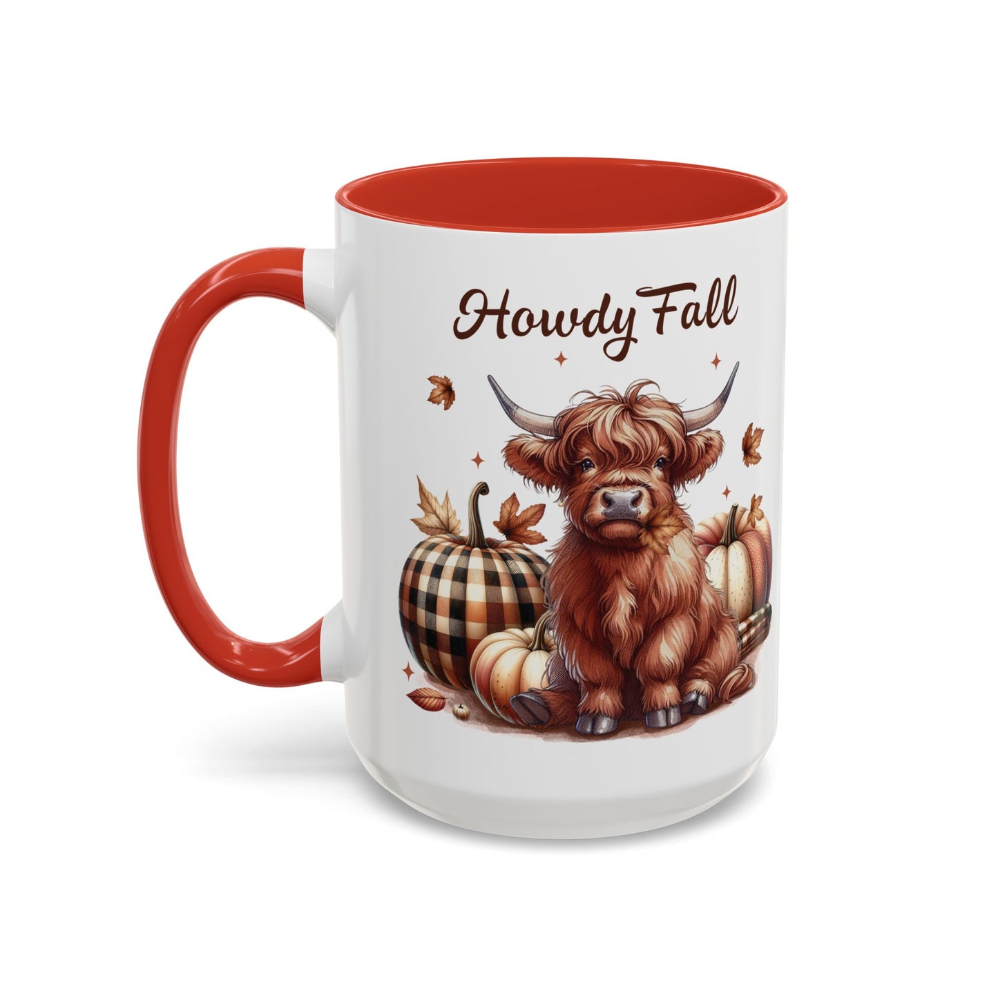 Howdy Fall Mug - Autumn Highland Cow Coffee Mug - White Ceramic Cup with Fall Design - Perfect Seasonal Fall Gift