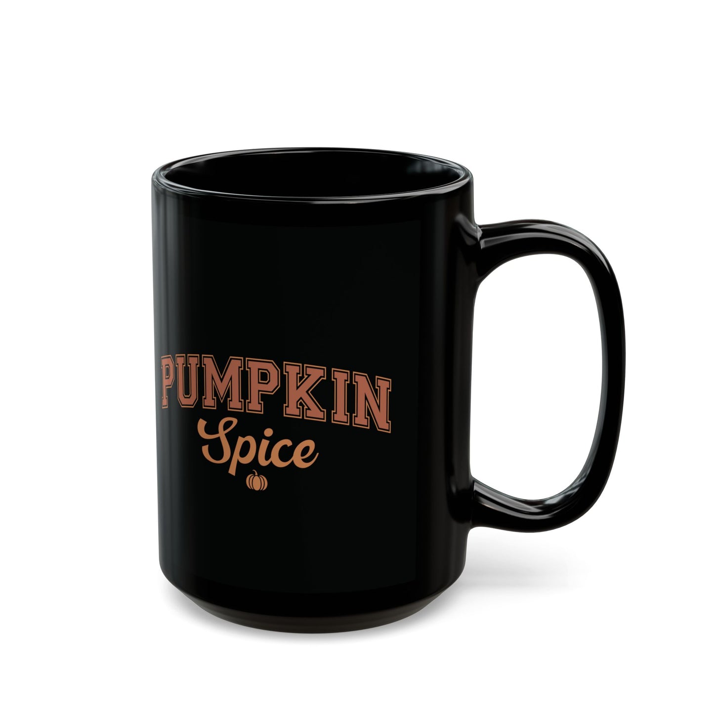 Pumpkin Spice Black Ceramic Mug - 11oz/15oz Fall Coffee Cup | Sleek Autumn Gift | Stylish Pumpkin Spice Mug