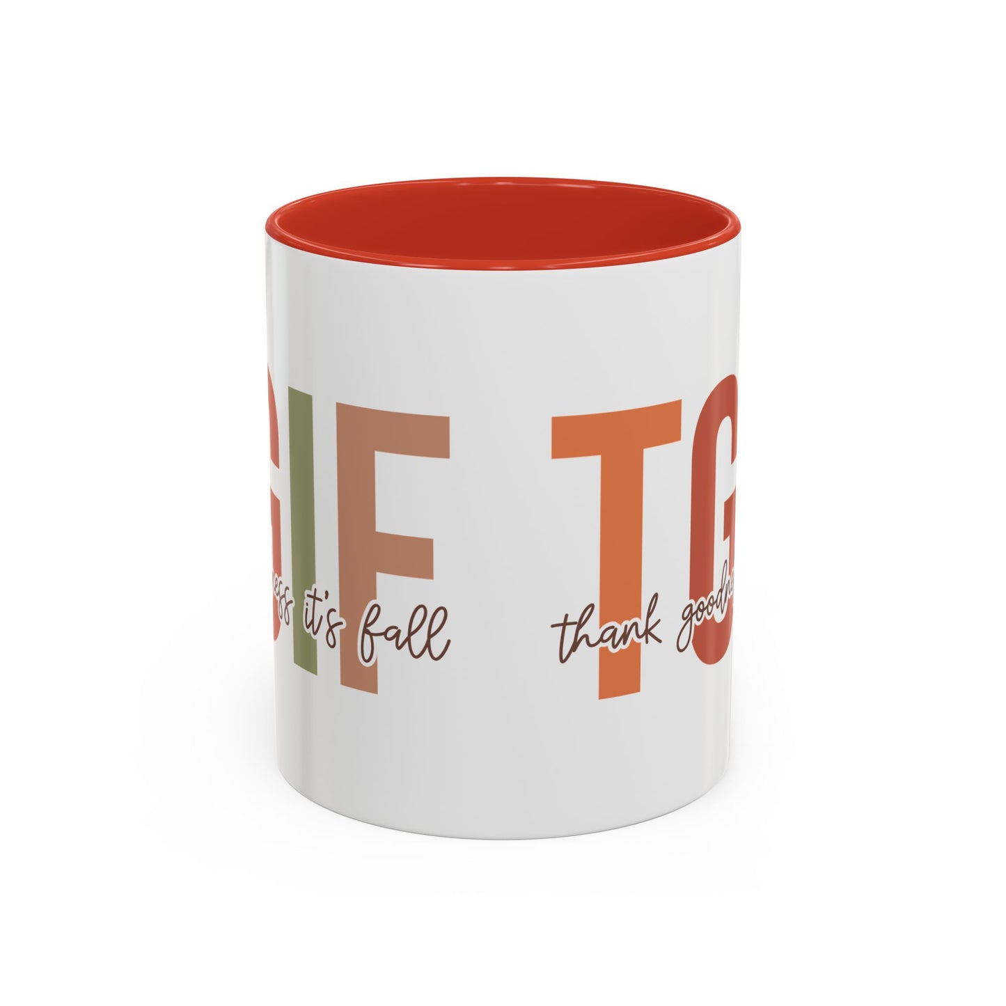 TGIF - Thank Goodness It's Fall Ceramic Mug - 11oz/15oz Autumn Coffee Cup | Cozy Fall Gift | 5 Color Options | Fall-Themed Mug