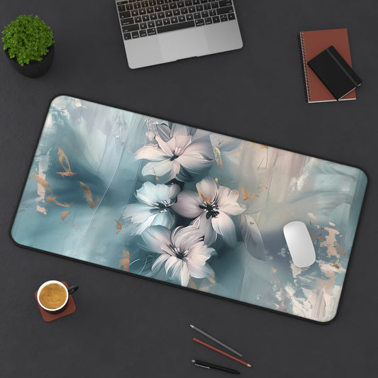 Floral Elegance Desk Mat | Neoprene Mouse Pad | Gaming Desk Mat | Anti-Slip | 3 Sizes Available