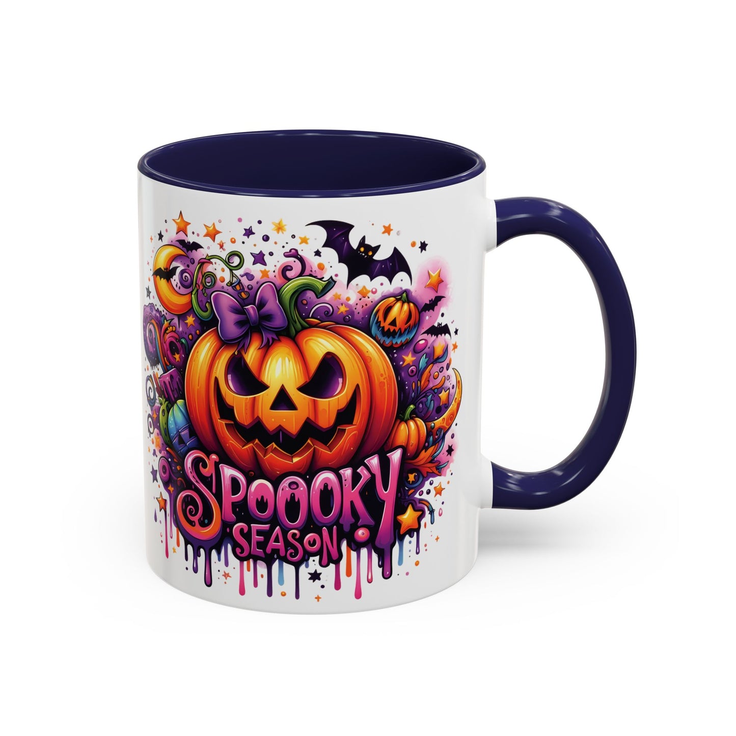 Spooky Season Halloween Mug | Colorful Jack-O'-Lantern Design | 11oz and 15oz Ceramic Coffee Cup