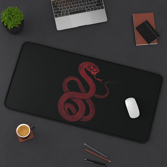 Red Serpent Desk Mat | Sleek Snake Design Mouse Pad | Neoprene | Anti-Slip | 3 Sizes