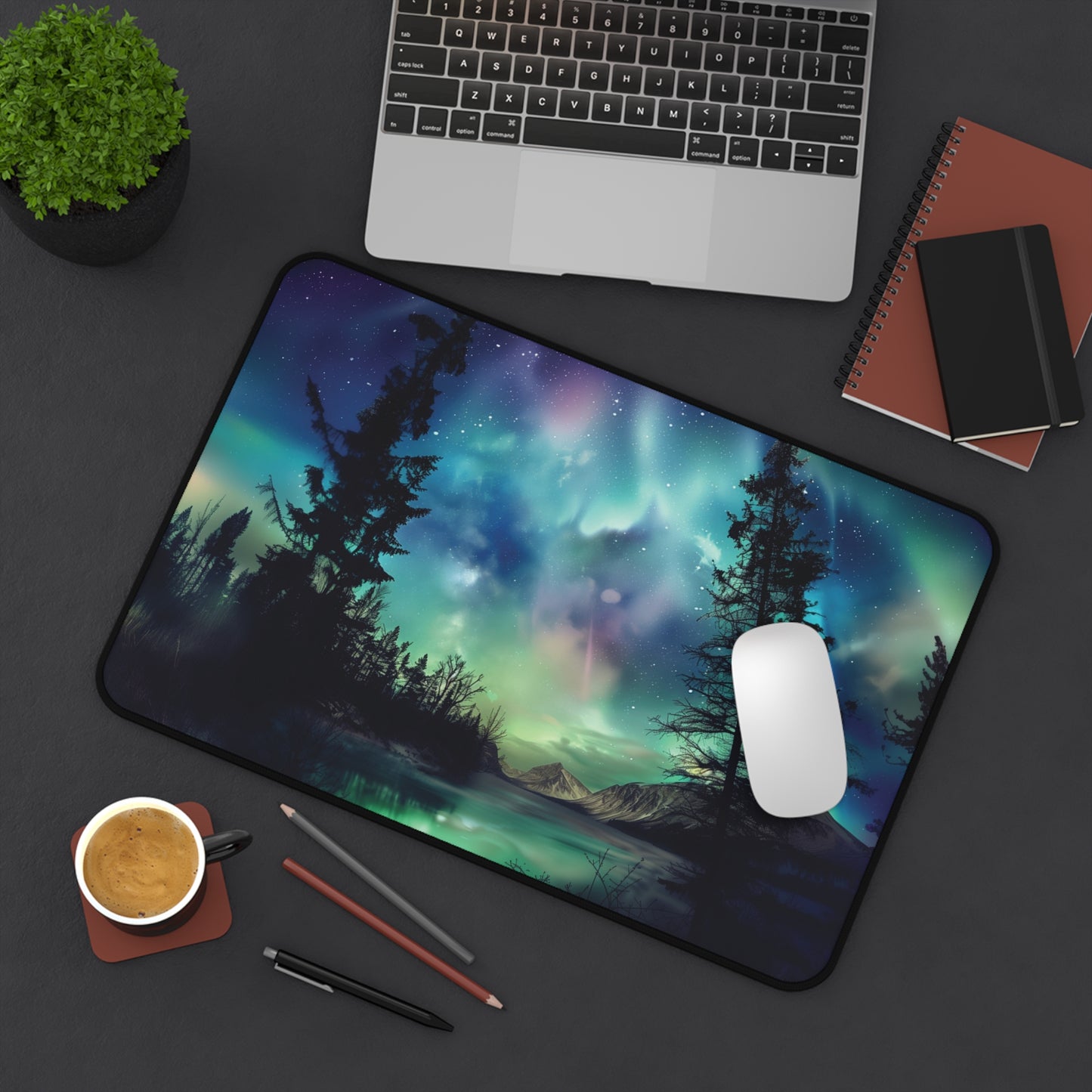 Northern Lights Desk Mat | Gaming Mouse Pad | Neoprene | Anti-Slip | 3 Sizes Available