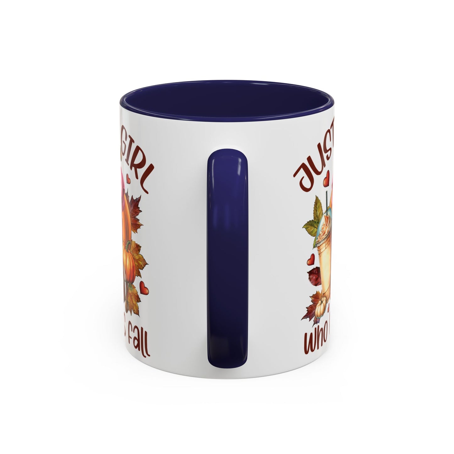 Just a Girl Who Loves Fall Mug | 11oz and 15oz Ceramic Coffee Cup | Autumn, Pumpkin, and Football Design