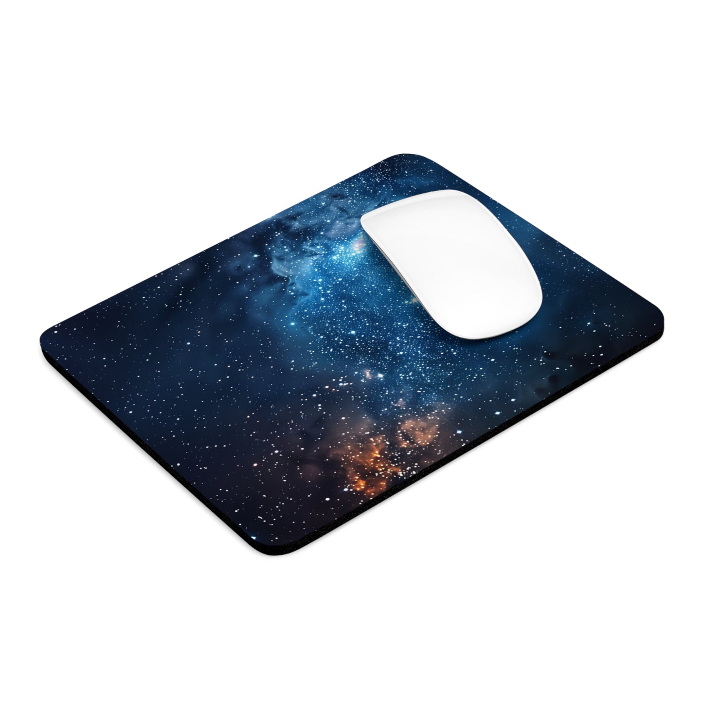 Deep Space Galaxy Design Personalized Mouse Pad - Custom Round or Rectangle Neoprene Mousepad with Non-Slip Rubber Bottom