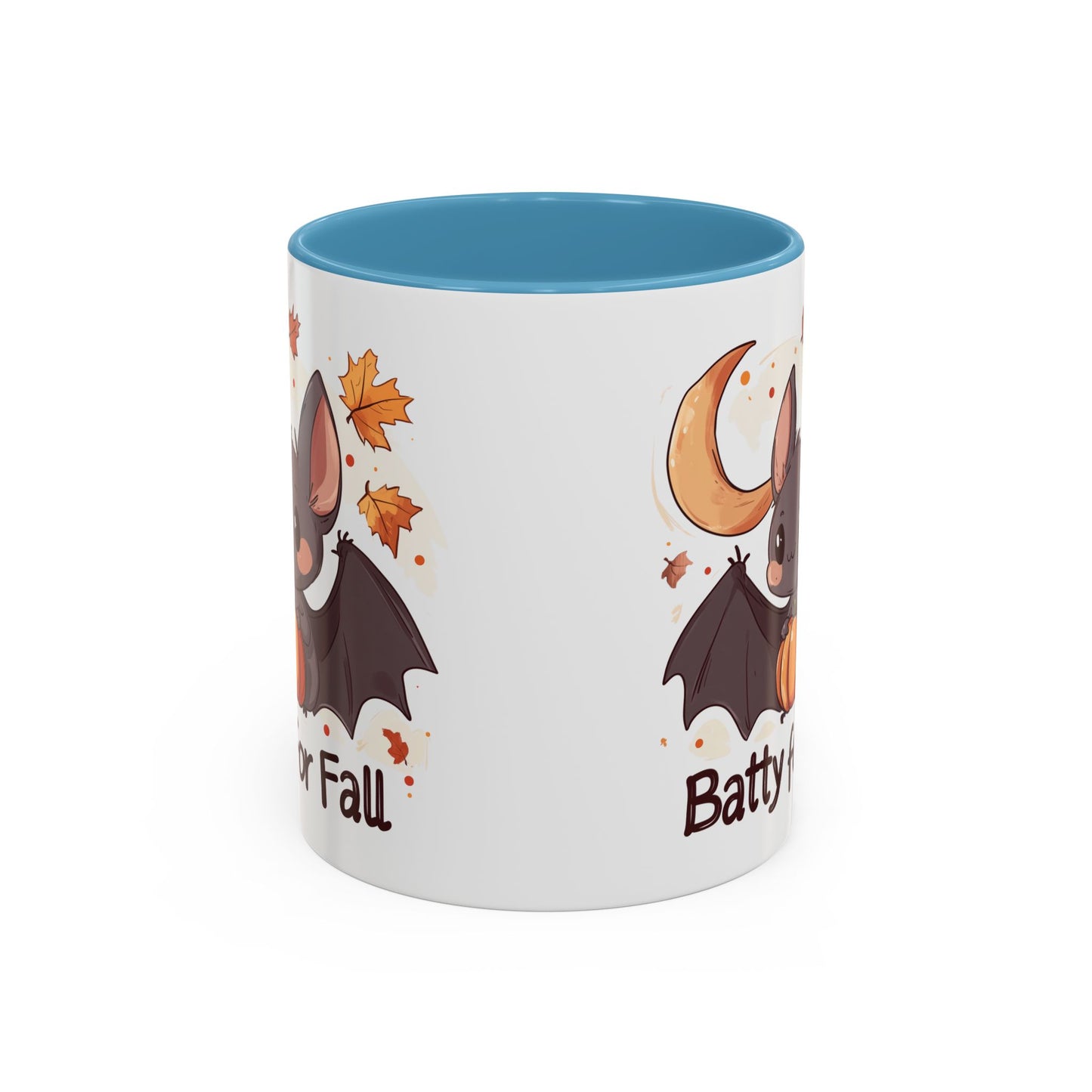 Batty for Fall Ceramic Mug - Adorable Bat and Pumpkin Design - Perfect for Halloween and Autumn Lovers