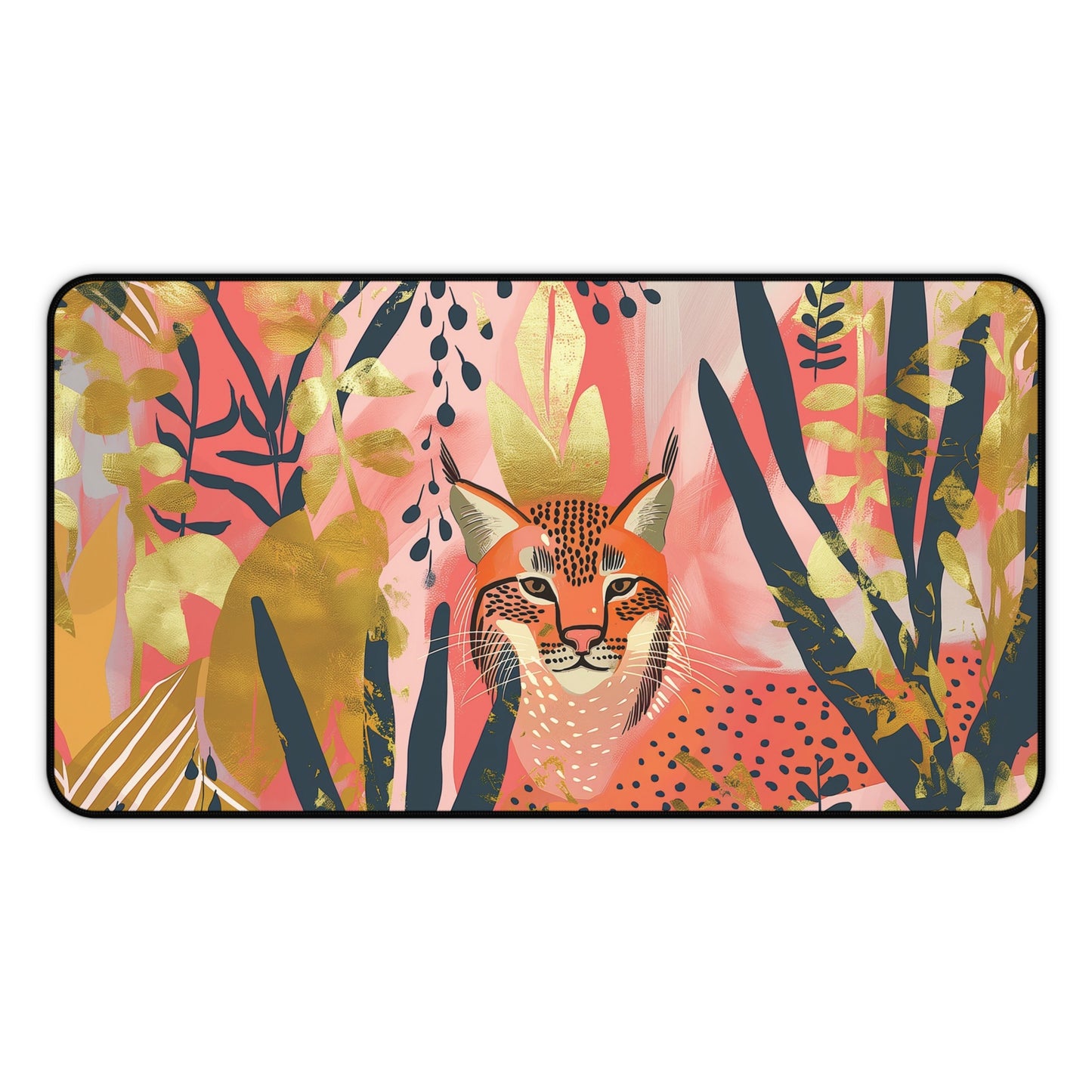 Leopard Jungle Desk Mat | Neoprene Mouse Pad | Anti-Slip Office Desk Mat | 3 Sizes Available