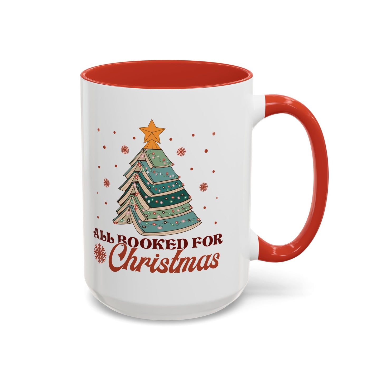 All Booked for Christmas Mug - Festive Book Lovers Christmas Tree Design - Perfect for Readers