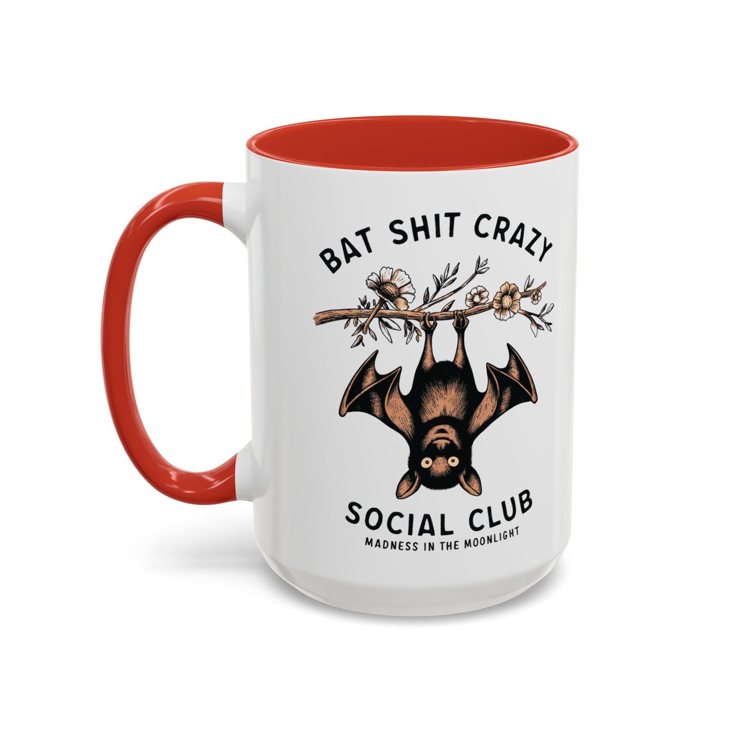 Bat Crazy Social Club Mug | Quirky Bat Design | Halloween Coffee Mug | Funny Halloween Drinkware