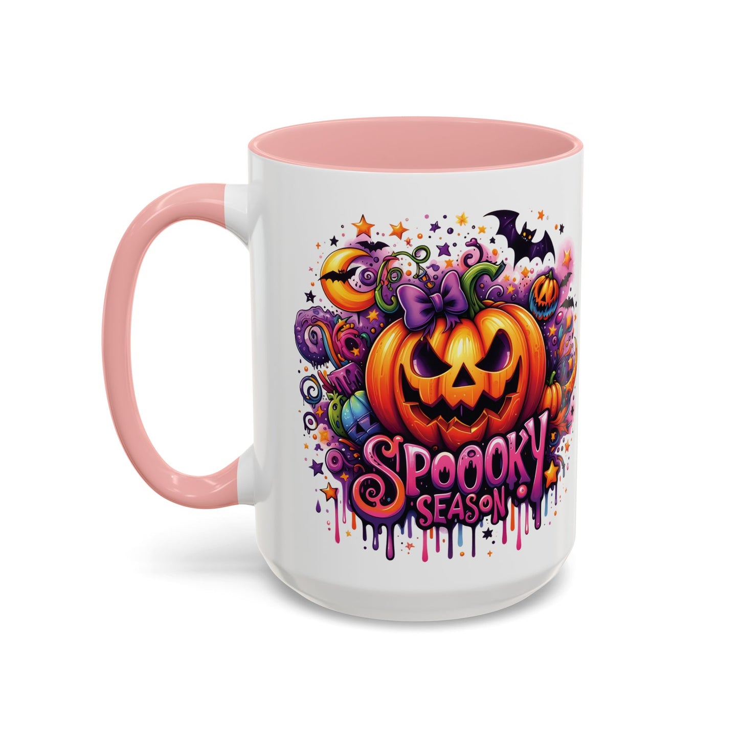 Spooky Season Halloween Mug | Colorful Jack-O'-Lantern Design | 11oz and 15oz Ceramic Coffee Cup