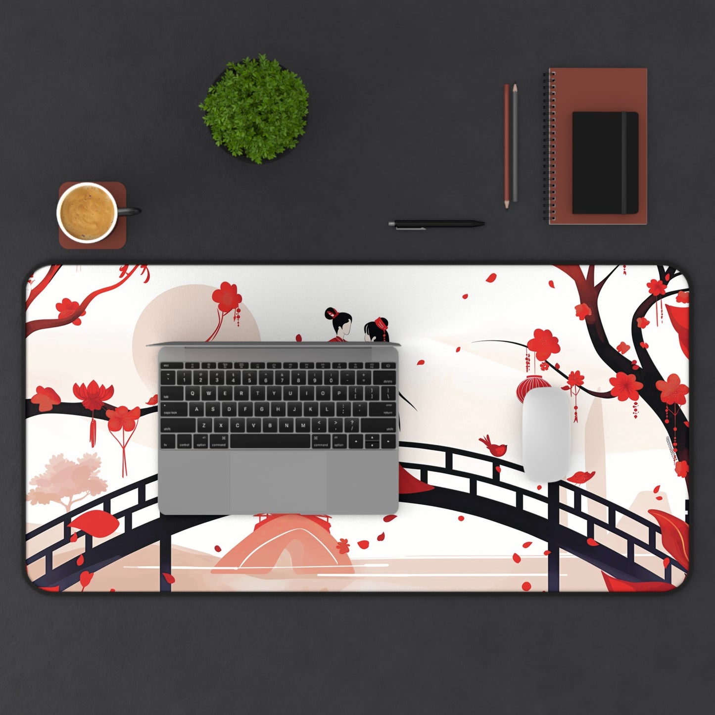 Japanese Bridge Desk Mat | Gaming Mouse Pad | Neoprene | Anti-Slip | 3 Sizes Available