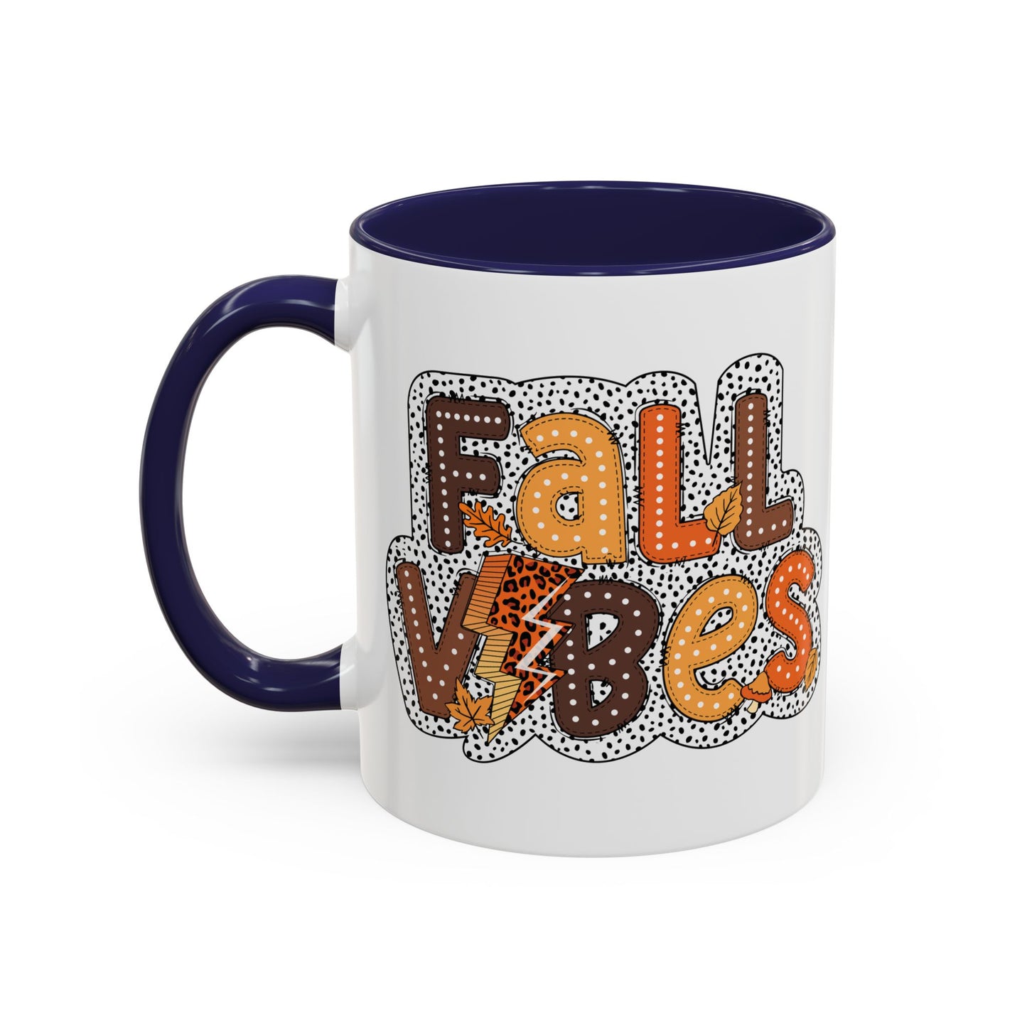 Fall Vibes Autumn Mug | 11oz and 15oz Ceramic Coffee Cup | Cozy and Colorful Fall Design