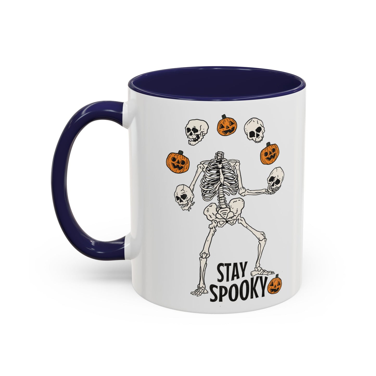 Stay Spooky Halloween Mug | Juggling Skeleton Design | Funny Halloween Coffee Mug | Fall Drinkware