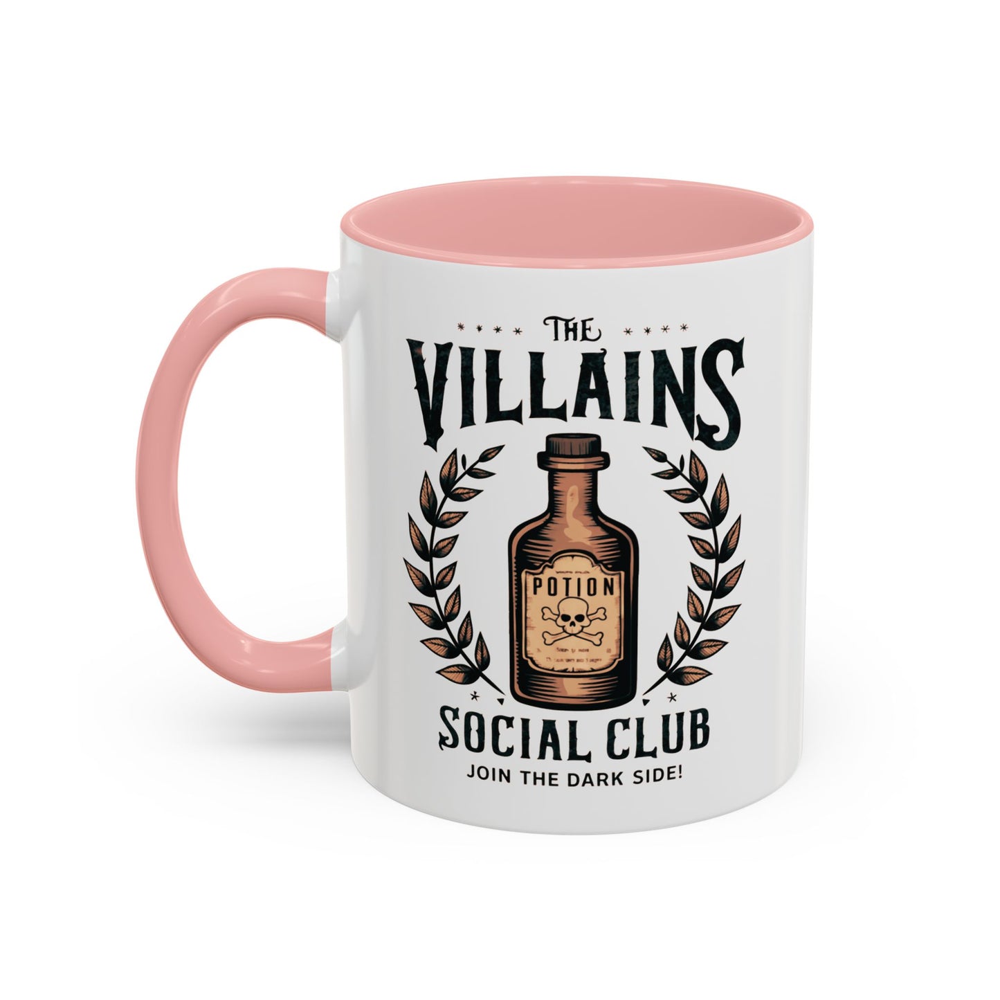 Villains Social Club Mug | Halloween Potion Bottle Design | Join the Dark Side Coffee Mug | Spooky Fall Drinkware