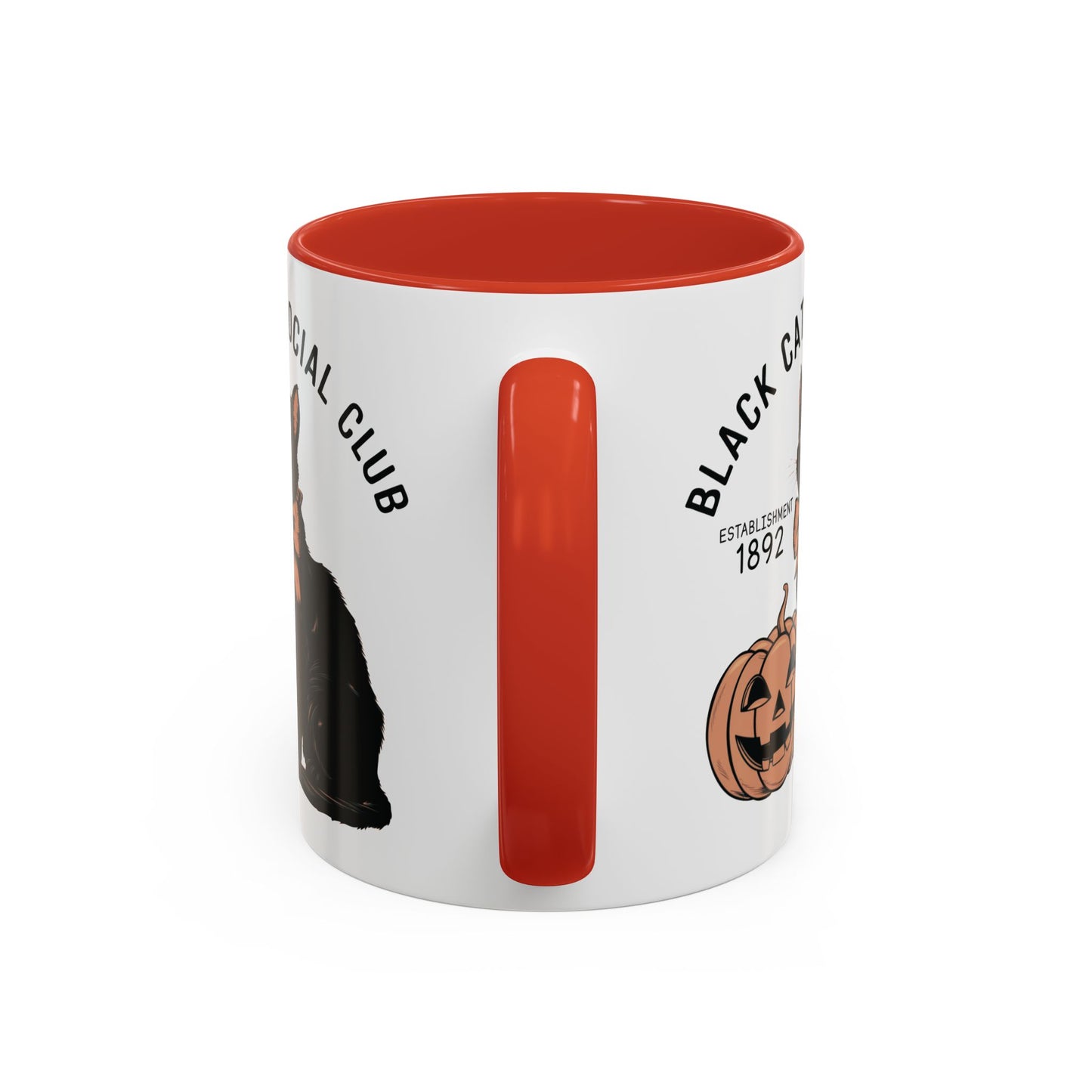 Black Cat Social Club Mug | Halloween Cat and Pumpkin Design | Spooky Coffee Mug | Fall Drinkware Gift