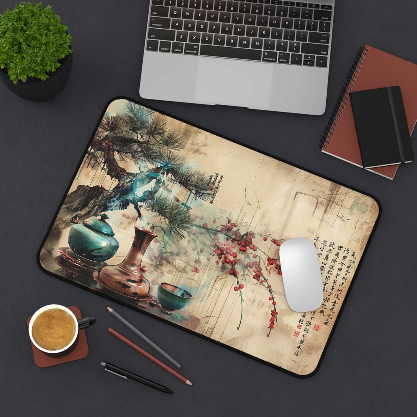 Oriental Art Mousepad, Gaming Mousepad, Large Mousepad, Keyboard Mouse Mat, Desk Pad for Work Game Home XL 3 Sizes