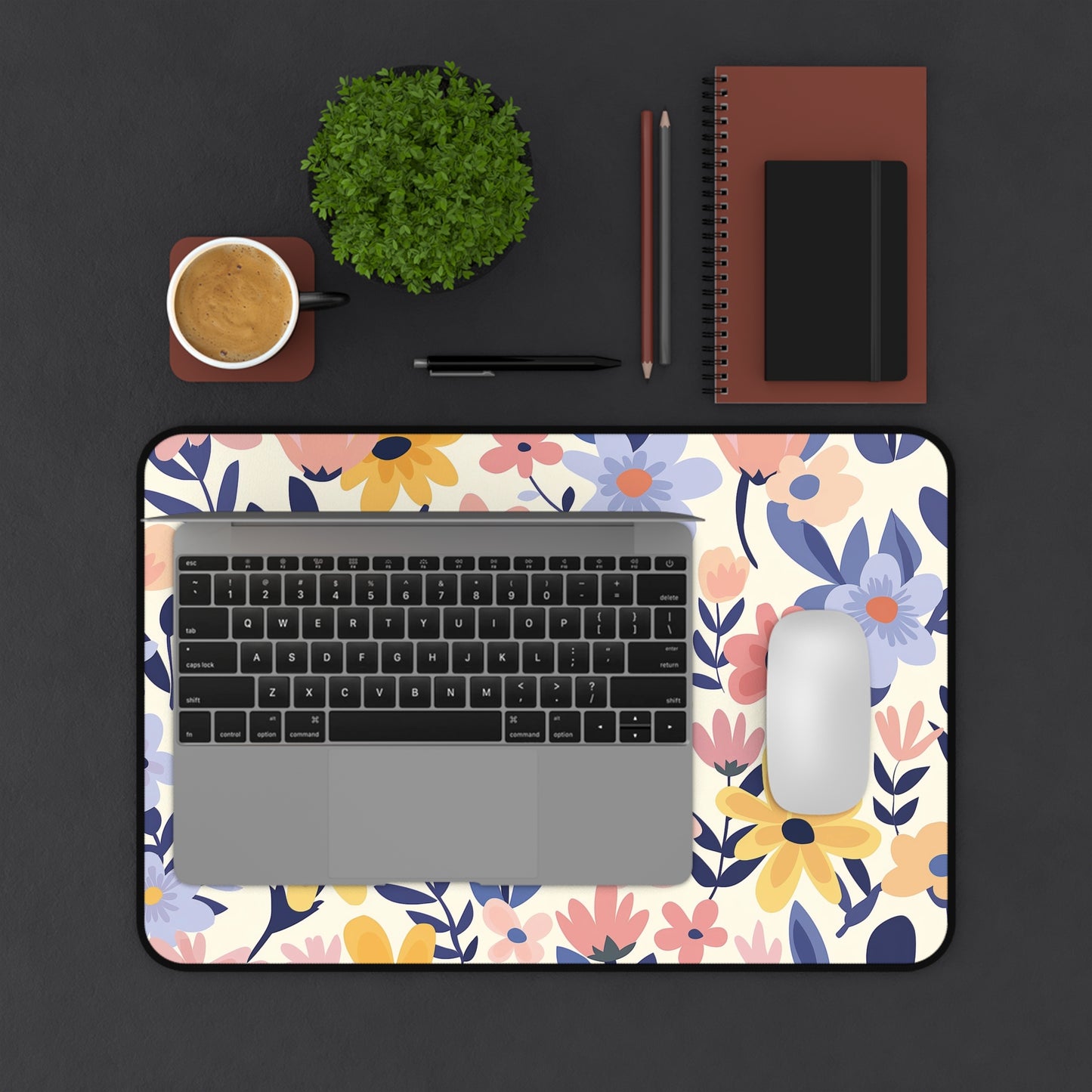 Pastel Floral Pattern Mousepad, Gaming Mousepad, Large Mousepad, Keyboard Mouse Mat, Desk Pad for Work Game Home XL 3 Sizes