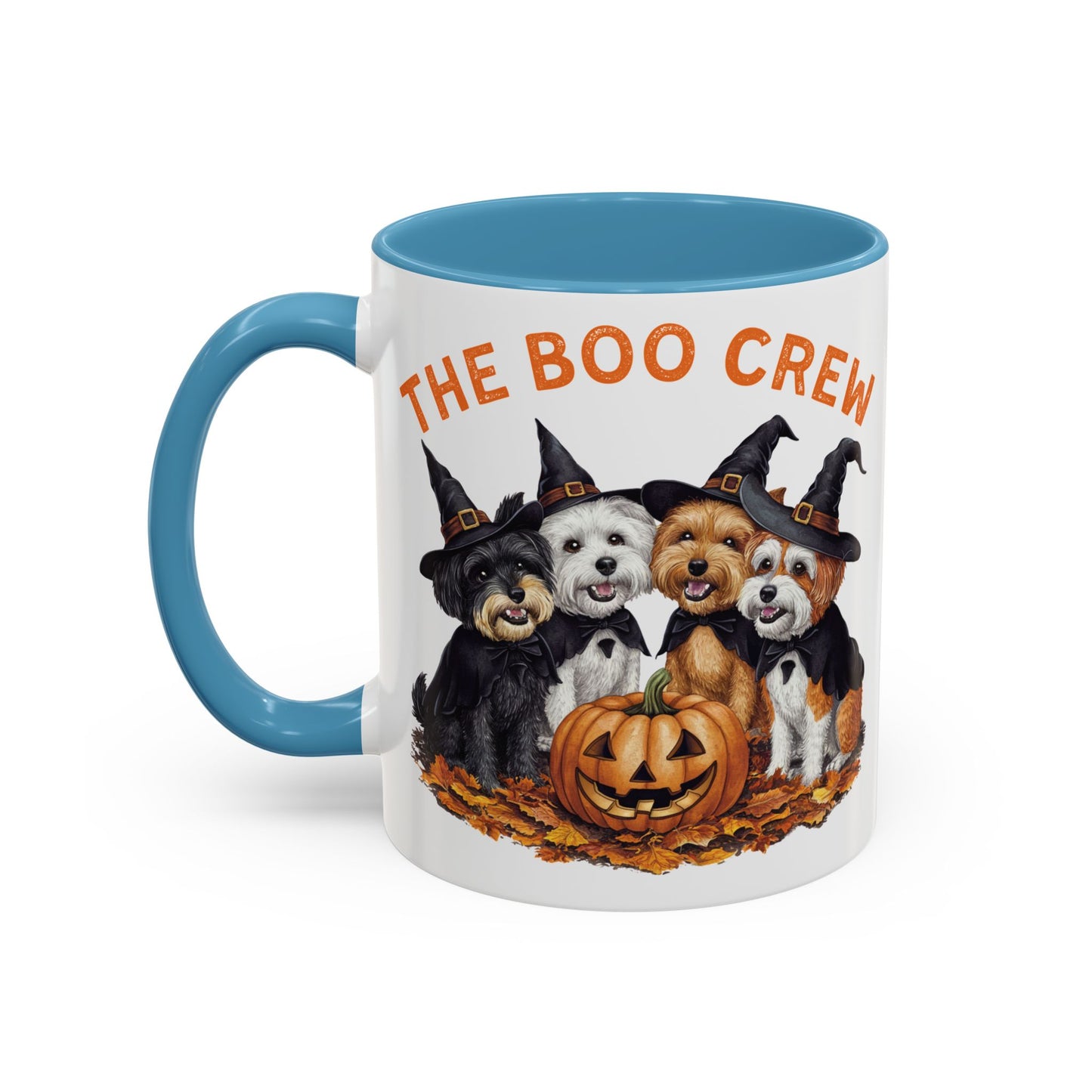 The Boo Crew Halloween Dog Mug | Adorable Dog Pack with Witch Hats | Spooky Fall Coffee Mug | Halloween Gift for Dog Lovers