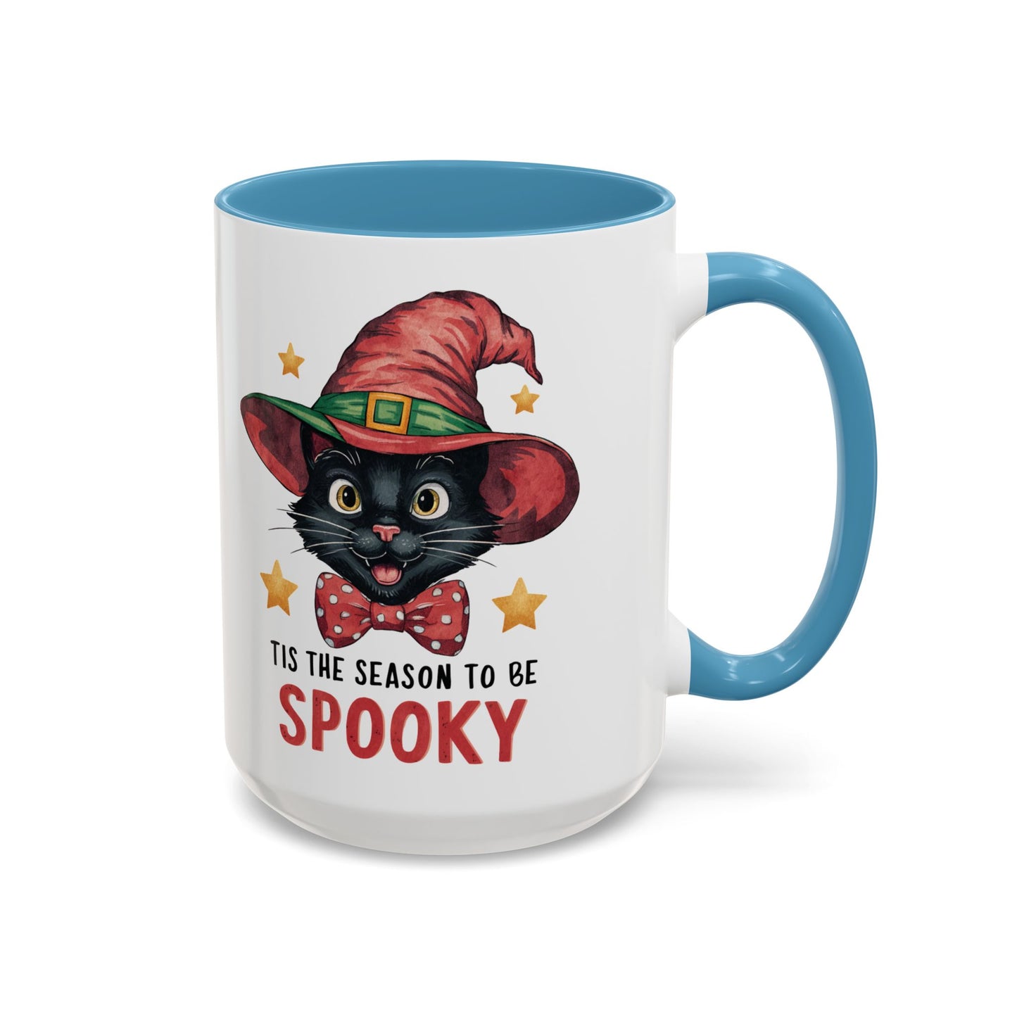 Tis the Season to Be Spooky Black Cat Mug | Halloween Cat in Witch Hat Design | Perfect Halloween Coffee Mug for Cat Lovers