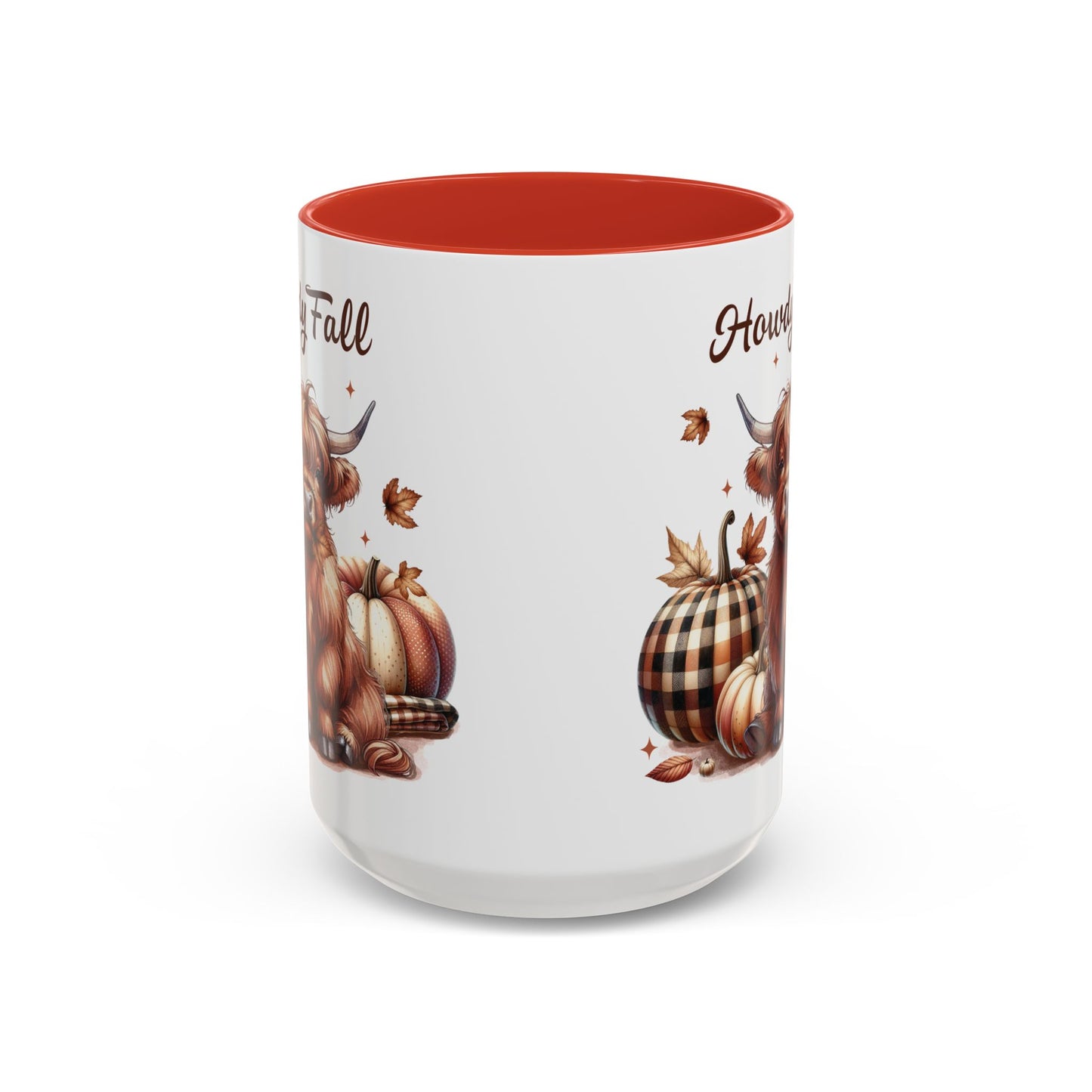 Howdy Fall Mug - Autumn Highland Cow Coffee Mug - White Ceramic Cup with Fall Design - Perfect Seasonal Fall Gift