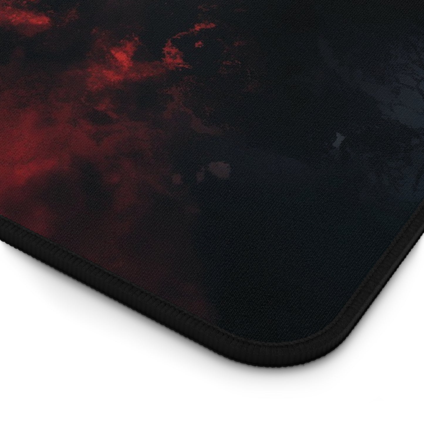 Abstract Firestorm Desk Mat | Dark Red and Black Neoprene | Anti-Slip | 3 Sizes | Office Decor