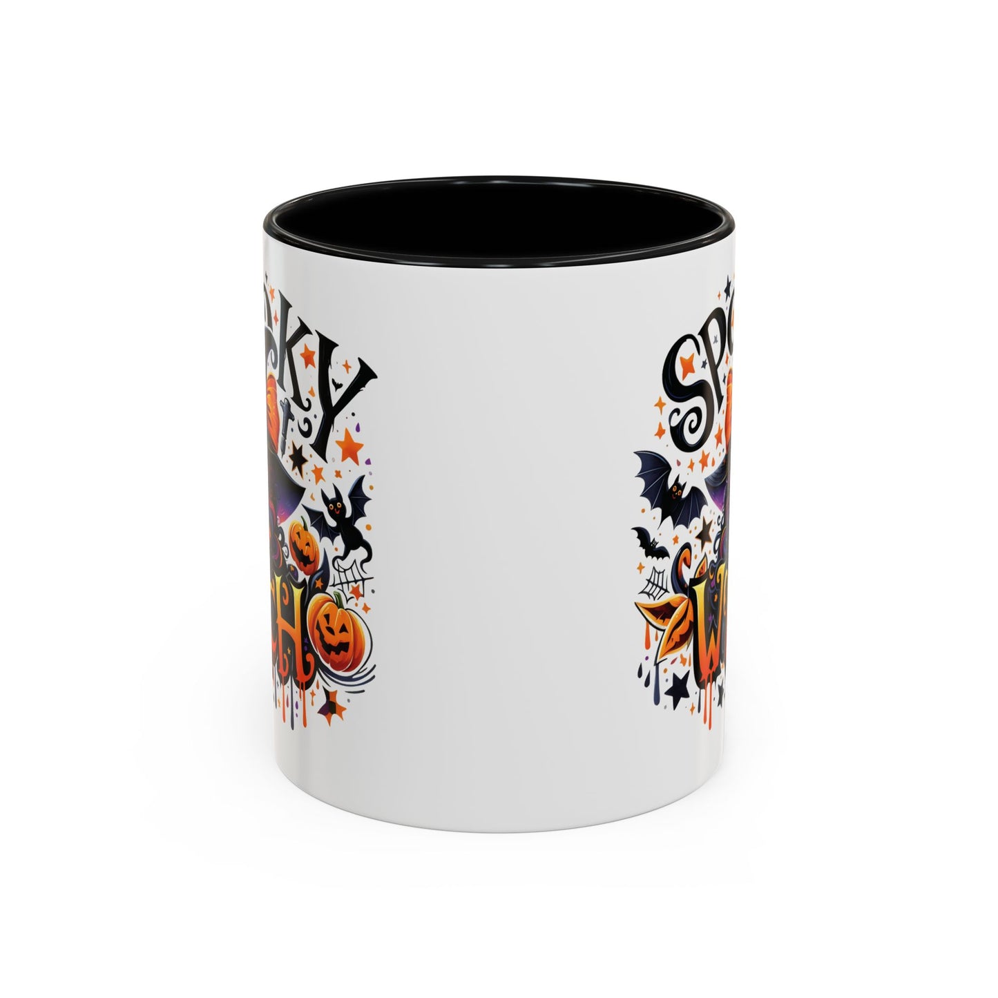 Spooky Witch Halloween Mug | Colorful Witch and Pumpkin Design | 11oz and 15oz Ceramic Coffee Cup