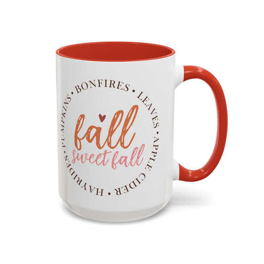 Fall Sweet Fall Autumn Mug | 11oz and 15oz Ceramic Coffee Cup | Cozy Fall Design