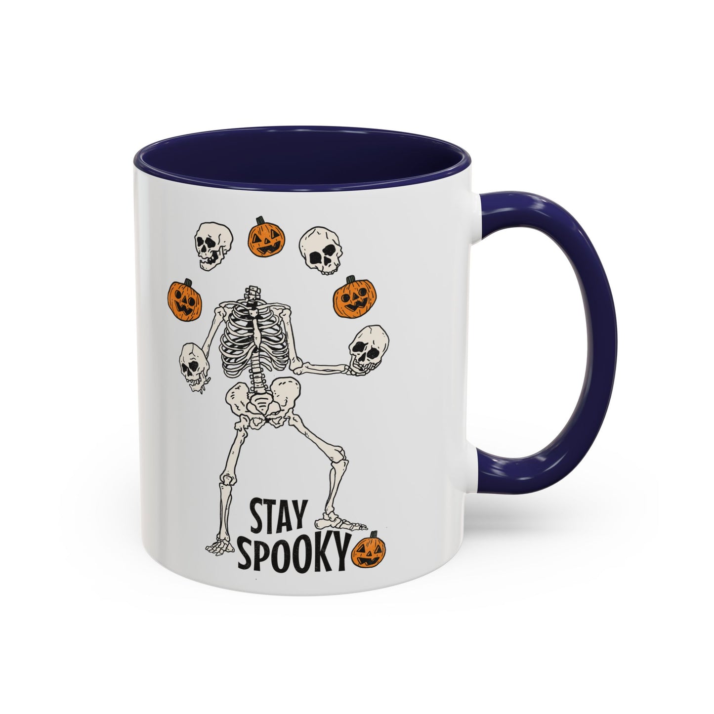 Stay Spooky Halloween Mug | Juggling Skeleton Design | Funny Halloween Coffee Mug | Fall Drinkware