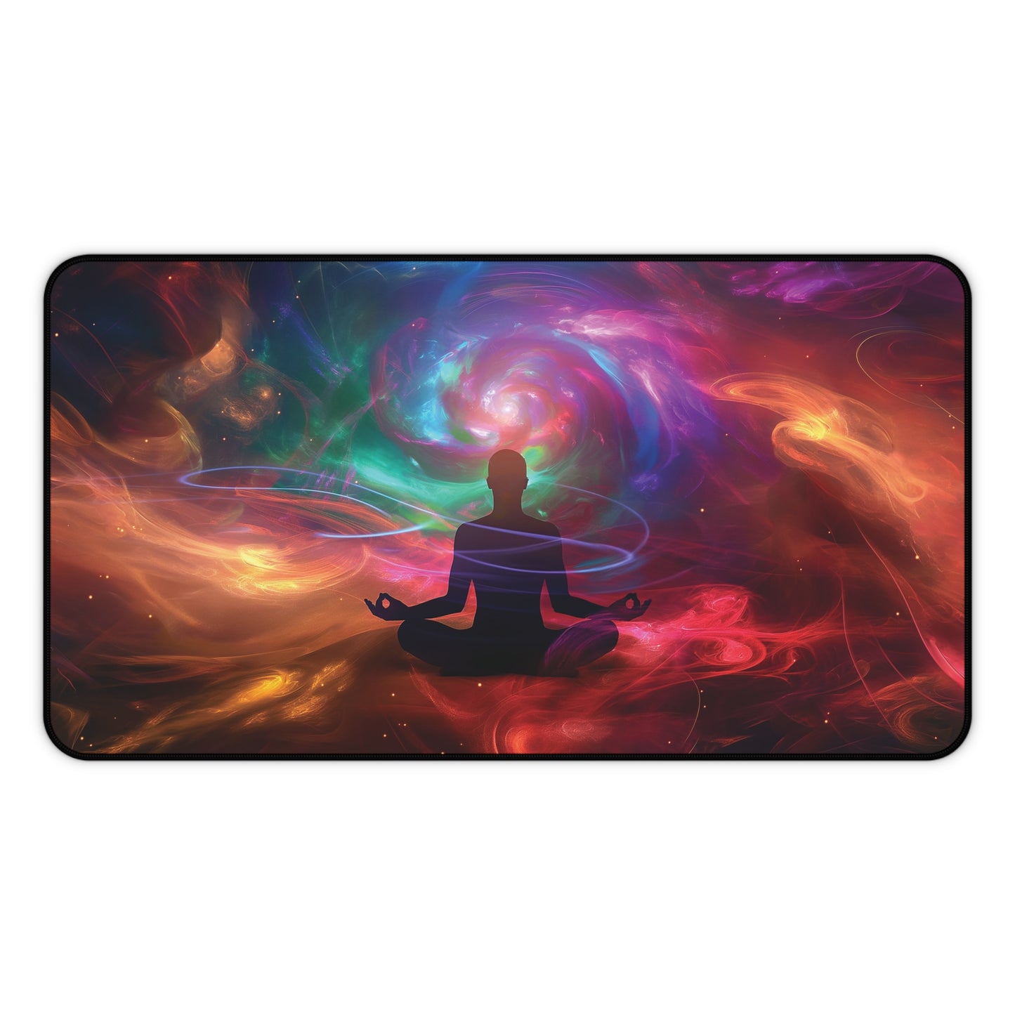 Meditative Cosmic Desk Mat | Vibrant Abstract | Neoprene | Anti-Slip | 3 Sizes | Zen Decor