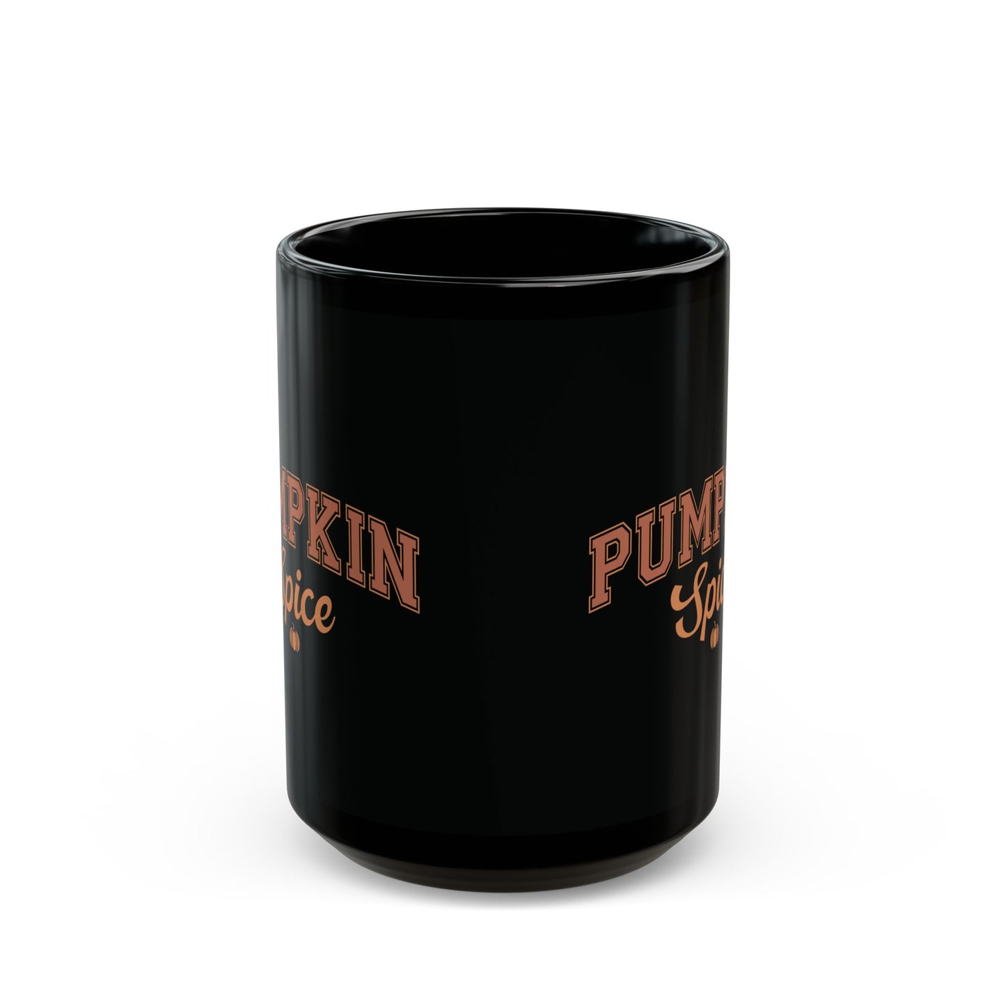 Pumpkin Spice Black Ceramic Mug - 11oz/15oz Fall Coffee Cup | Sleek Autumn Gift | Stylish Pumpkin Spice Mug