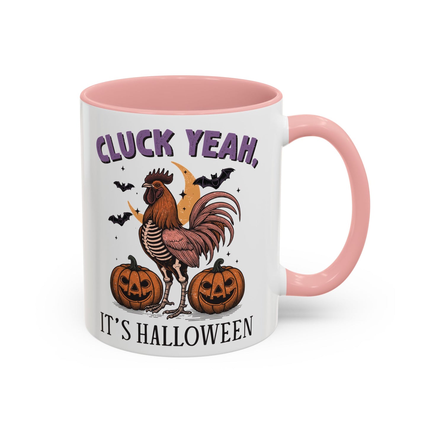 Cluck Yeah, It's Halloween Mug | Funny Rooster Halloween Coffee Cup | Spooky Chicken Design