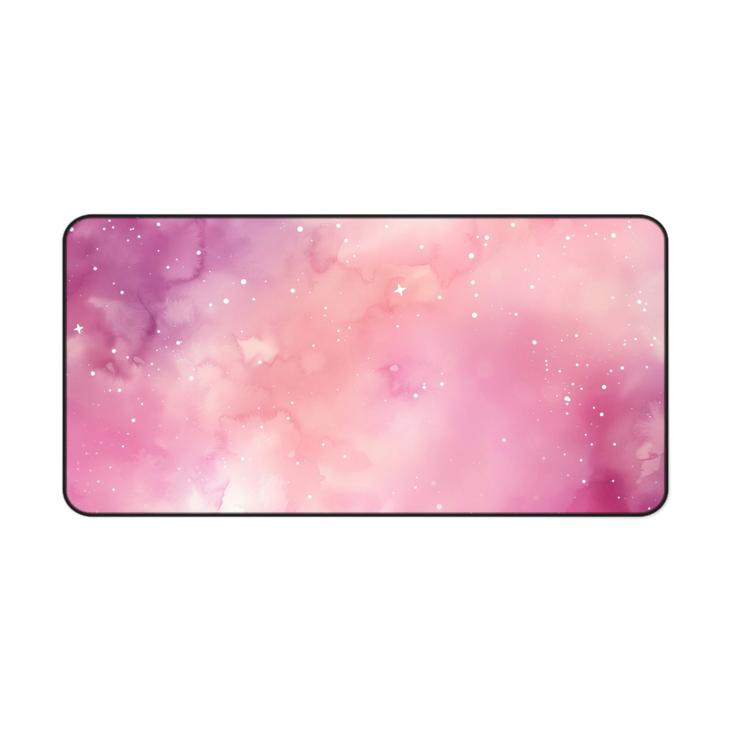 Pink Nebula Computer Desk Mat | Cosmic Pastel Mouse Pad | Anti-Slip Neoprene Desk Mat for Home Office | 3 Sizes Available