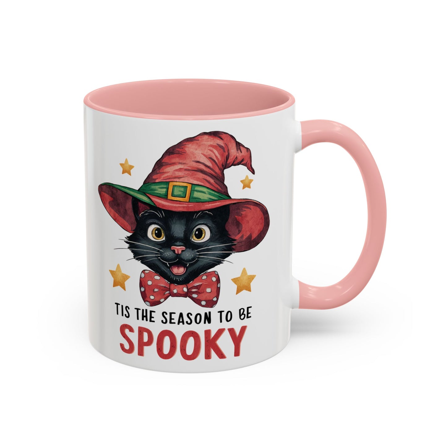 Tis the Season to Be Spooky Black Cat Mug | Halloween Cat in Witch Hat Design | Perfect Halloween Coffee Mug for Cat Lovers