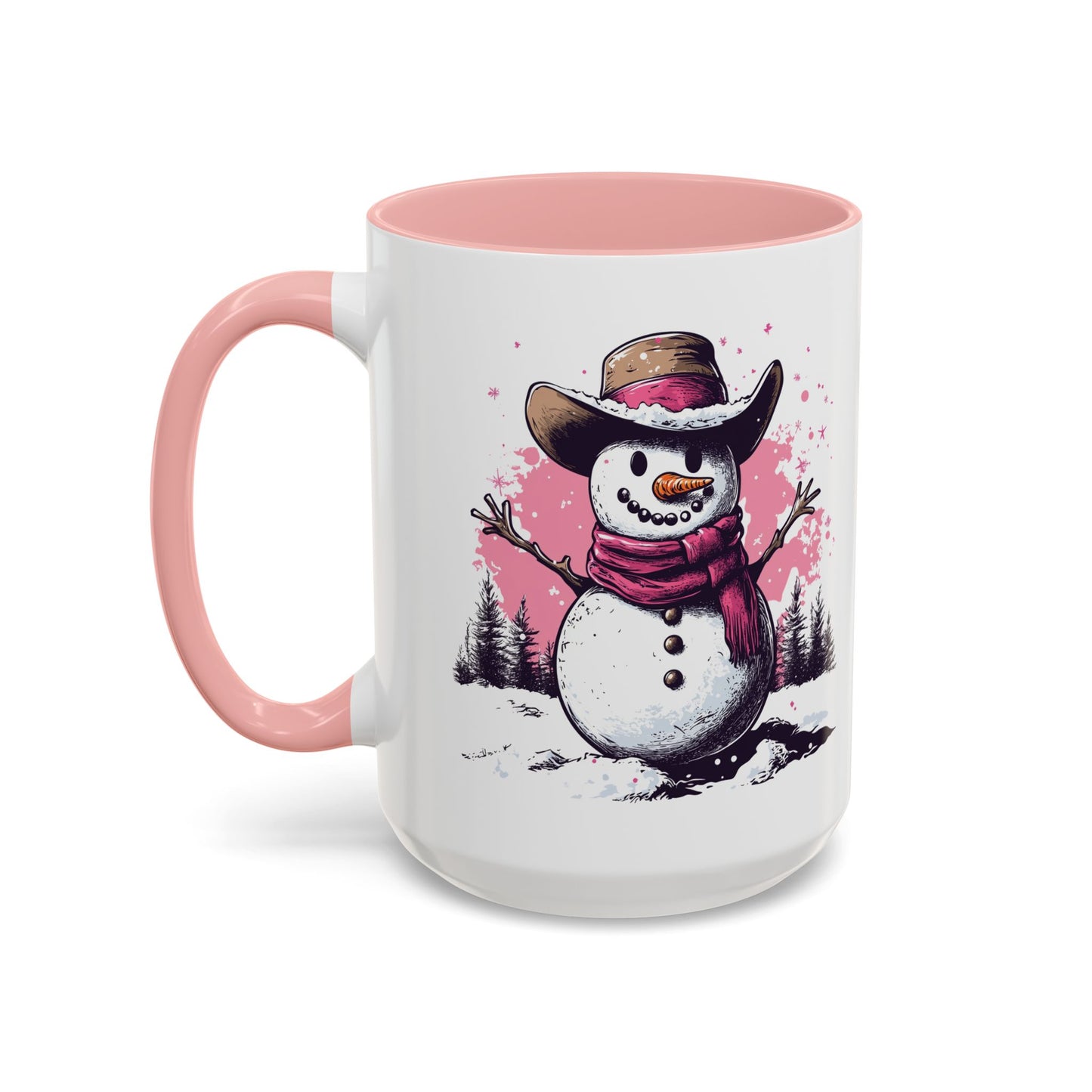 Cowboy Snowman Ceramic Mug - Festive Western Holiday Design - Perfect for Christmas and Winter Fun