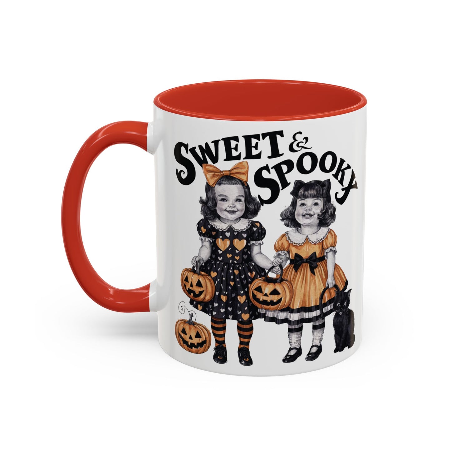 Sweet & Spooky Halloween Mug | Vintage Doll and Pumpkin Design | Cute Halloween Coffee Mug | Fall Drinkware | Trick or Treat Gift