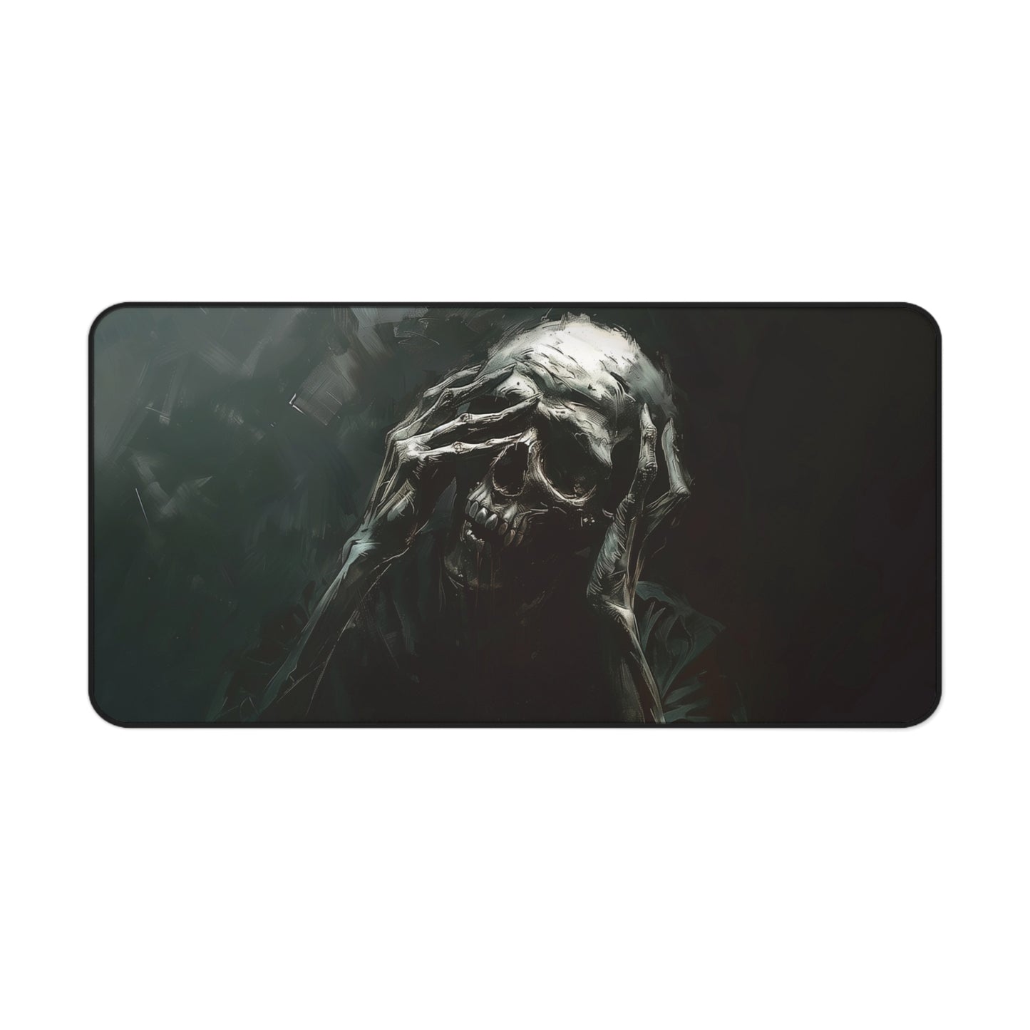 Dark Gothic Skeleton Desk Mat | Spooky Skull Design | Neoprene | Anti-Slip | 3 Sizes