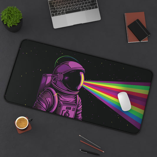 Astronaut Rainbow Desk Mat | Space-Inspired Anti-Slip | 3 Sizes | Office Decor