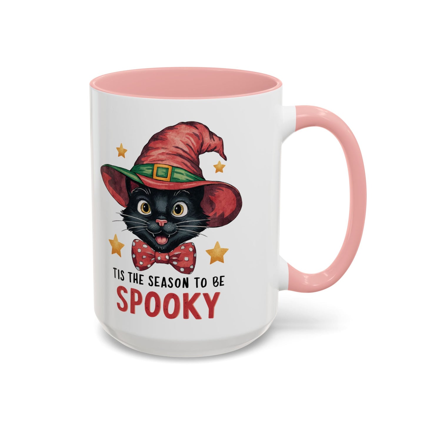 Tis the Season to Be Spooky Black Cat Mug | Halloween Cat in Witch Hat Design | Perfect Halloween Coffee Mug for Cat Lovers